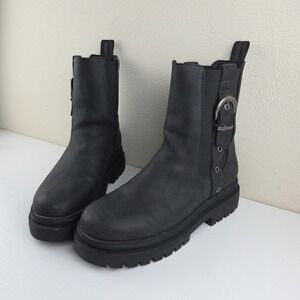 ROCKET DOG Dekko Black Lug Boots Riding Women's Size 9.5 Plush Foam Insoles